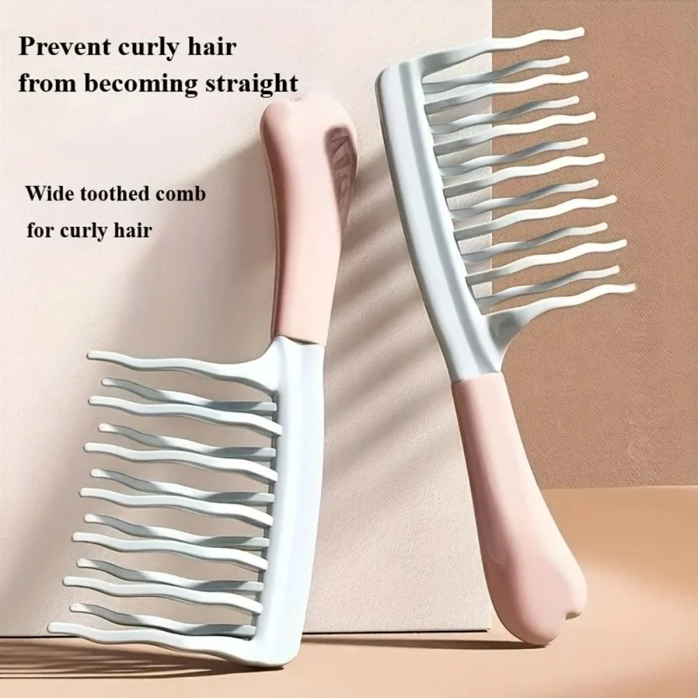 1/2PCS Wide-Tooth Hair Comb Dual Row for Curly Hair Detangling Voluminous Styling Scalp Massage Home Use Elegant Tool