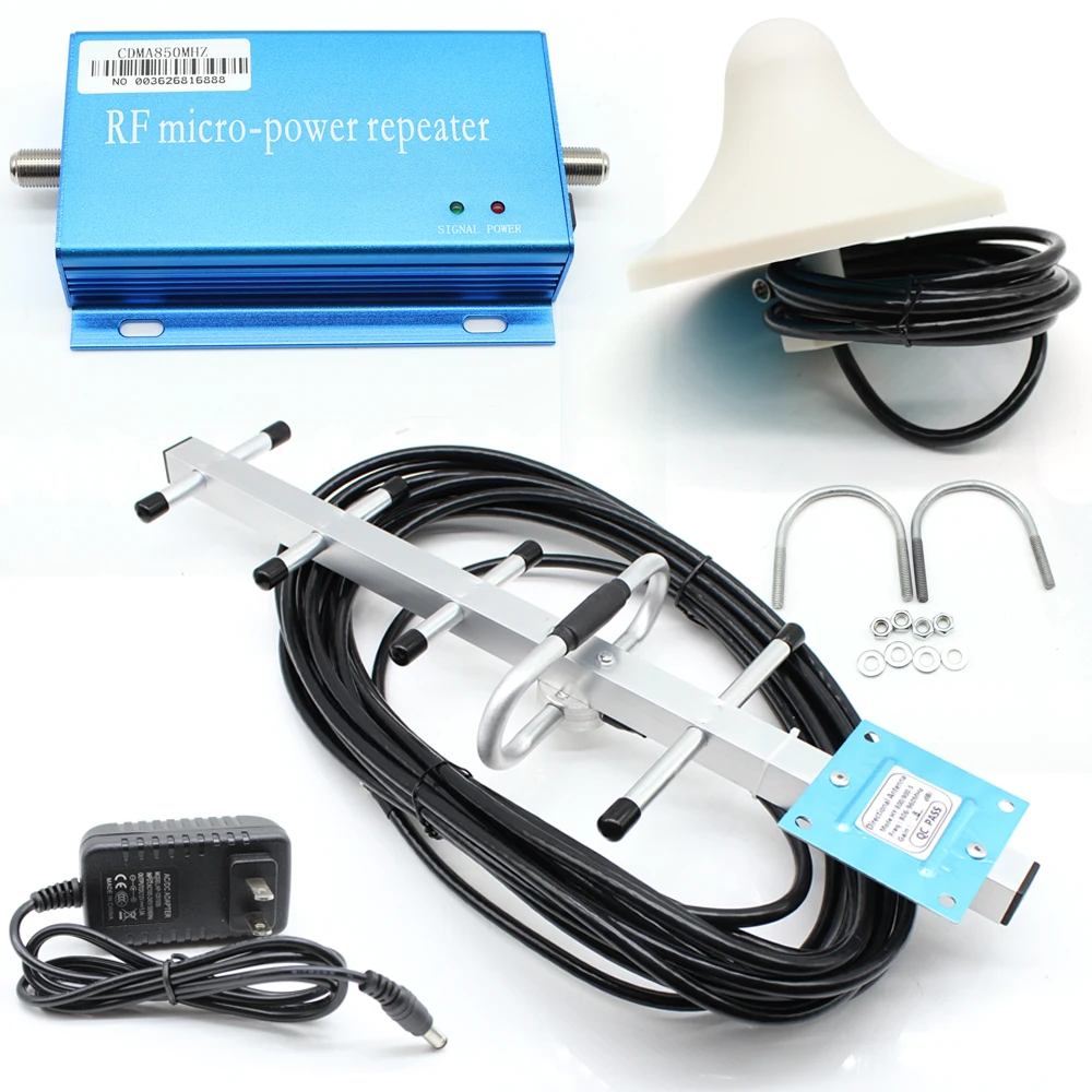 Mobile Signal Repeater Booster Amplifier CDMA850MHz, 2G 3G 4G Cell Phone Call + Yagi Antenna for Boosting Extending Coverage