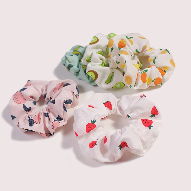 2024 Summer Fresh Fruit Series Large Intestine Hair Loop Headband Retro Fat Intestine Hair Band hair accessories