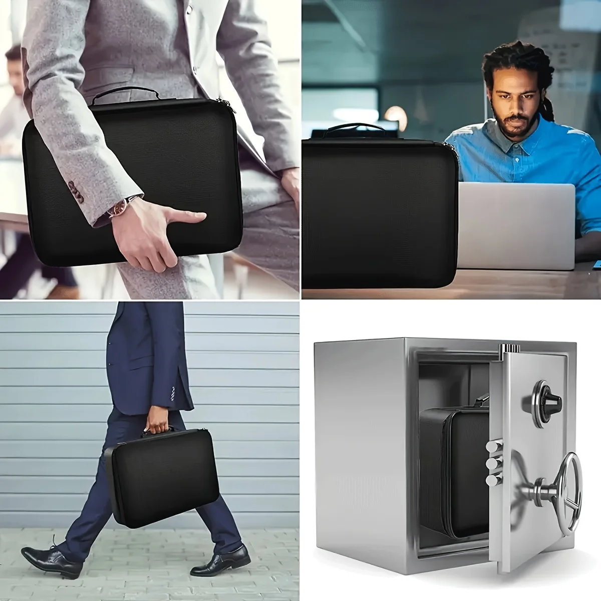 Lockable File Storage Bag,3-Layer Zipper Organizer with Combo Lock for Laptop Documents,Durable Desk Organizer for Office Folder