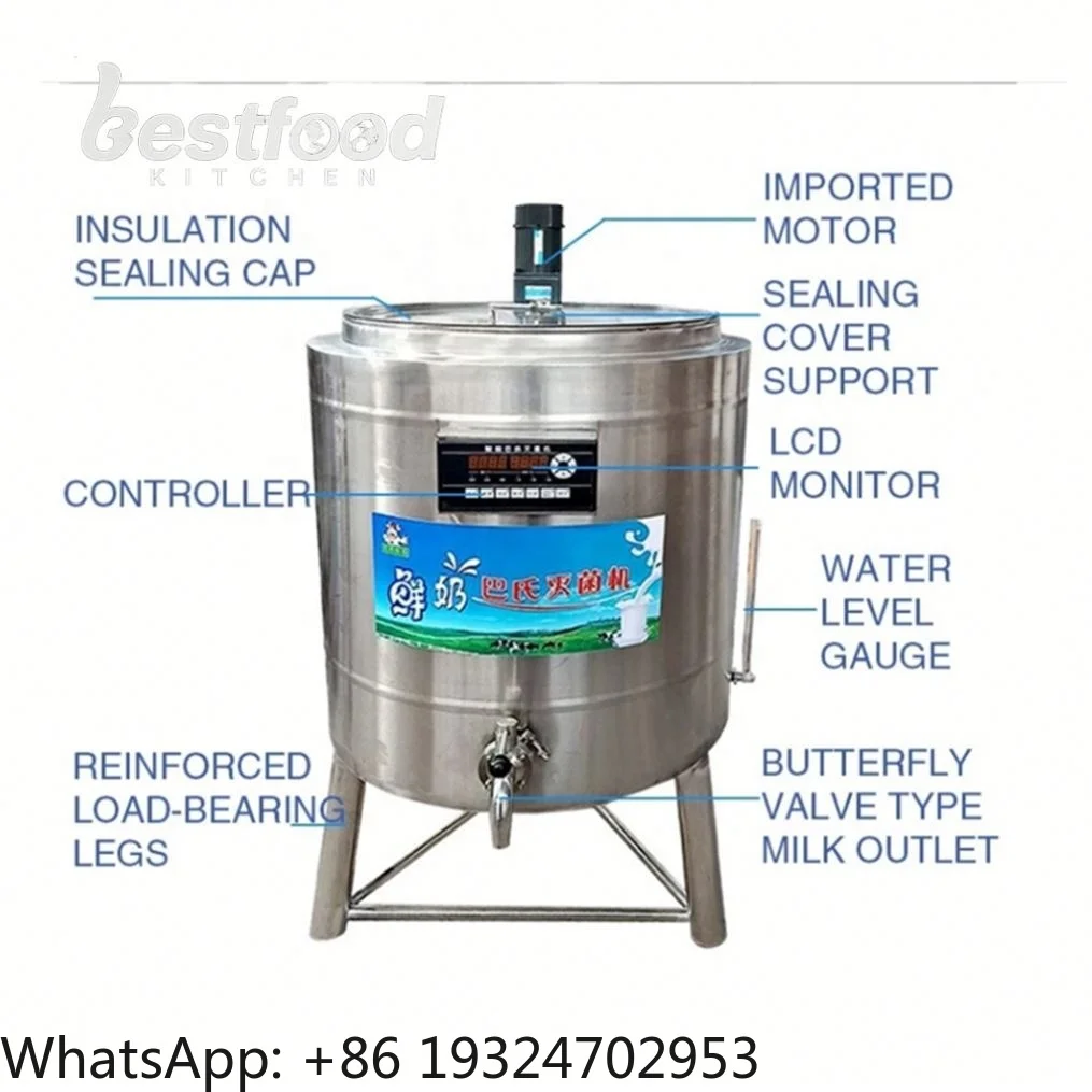100L High Pressure Pasteurization Machine Yogurt Pasteurization Machine 500 Liter Milk Pasteurizer Machine