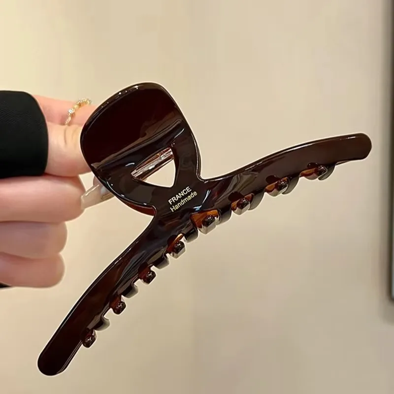 Koreanische Essigsäure-Haarspangen für Frauen Hochwertige Große Haifischklammern für den Hinterkopf Geeignet für Tägliches Tragen Haaraccessoire – Detail 8