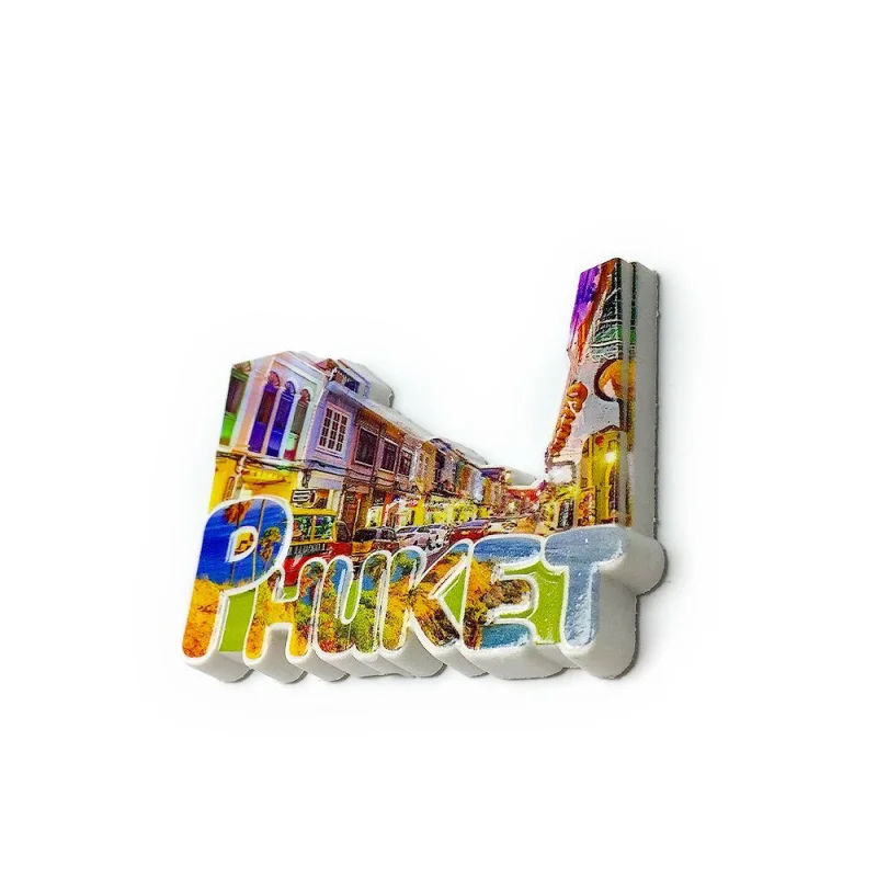 فوكيت، تايلاند مشهد مغناطيسي مغناطيس الثلاجة تذكارية للسفر حرف ثلاثي الأبعاد ملصقات مغناطيسية إبداعية للديكور #4
