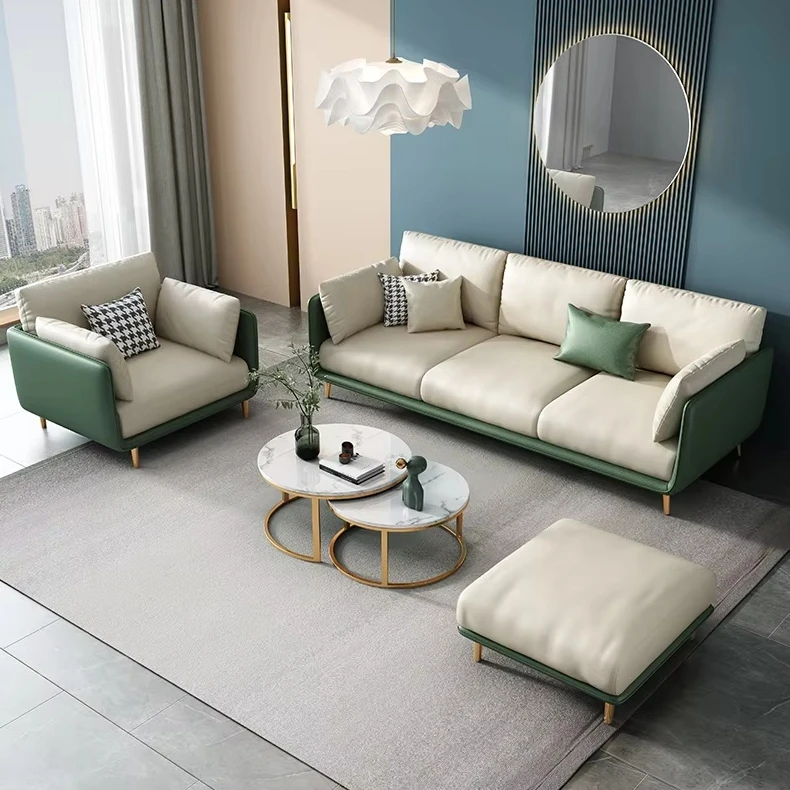 &Modern Cloth Sofa Recliner Set Washable Kids Three-Seat Cloud for Indoor Loveseat Living Room Furniture