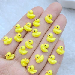50Pcs New Cute Resin Mini 8mm Cartoon Duck Series Flat Back Manicure Parts Embellishments For Hair Bows Accessories