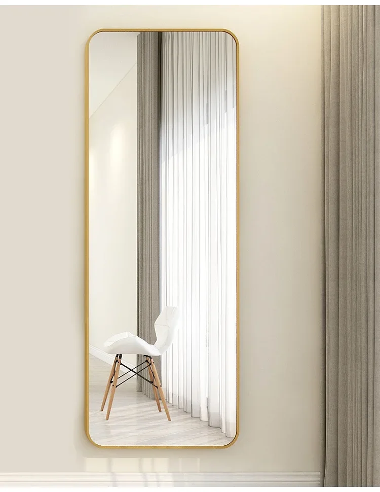 Full-body mirror wall-attached self-adhesive full-length mirror, bedroom wall-mounted living room large mirror without punching