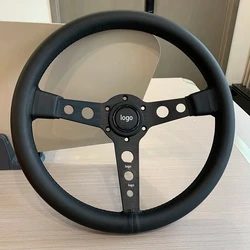 Volante desportivo de couro universal para SIM, Prototipo P5, Black Edition, 350mm, 14