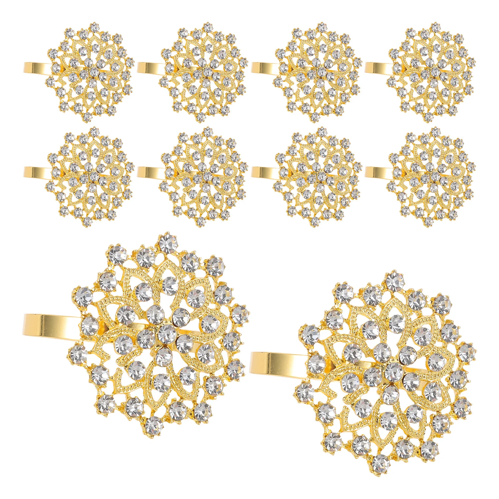 

12Pcs Pearl Napkin Rings Vintage Style Flower Napkin Holder Set for Wedding Thanksgiving Christmas Dinner Party Decoration