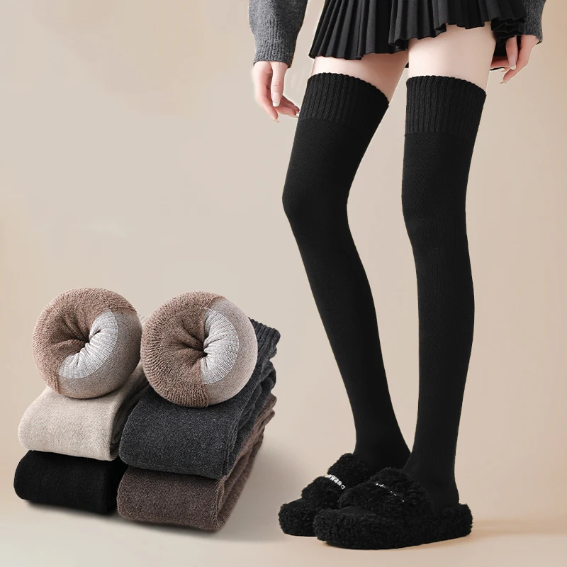 

Winter Women's Long Tube Socks Thick And Warm Over The Knee Socks Knee High Socks Cold Proof Leg Knee Protection High Tube Socks