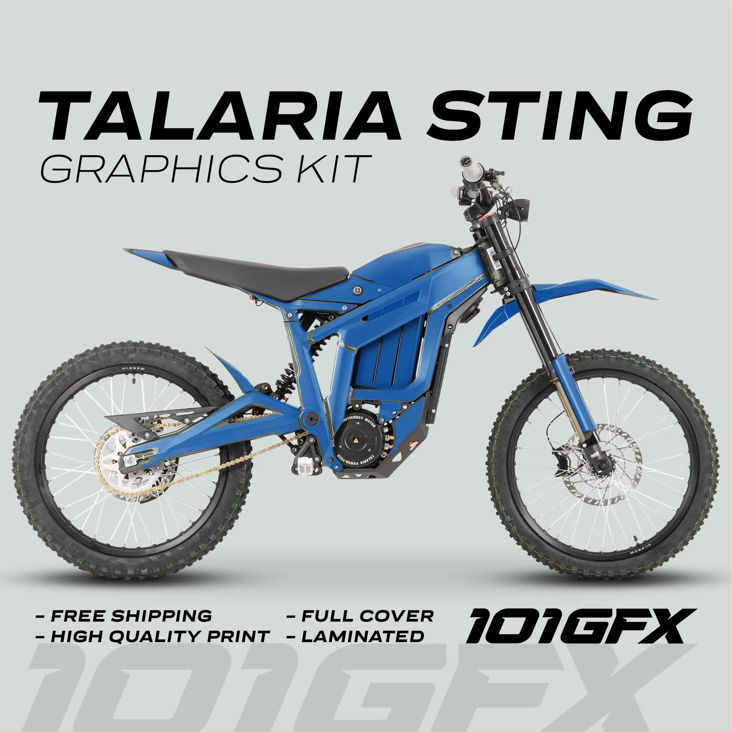 Graphics Kit SOLID COLOR BLUE Decals Stickers Laminated eBike Emoto Mono Color For Talaria Sting MX3 MX4