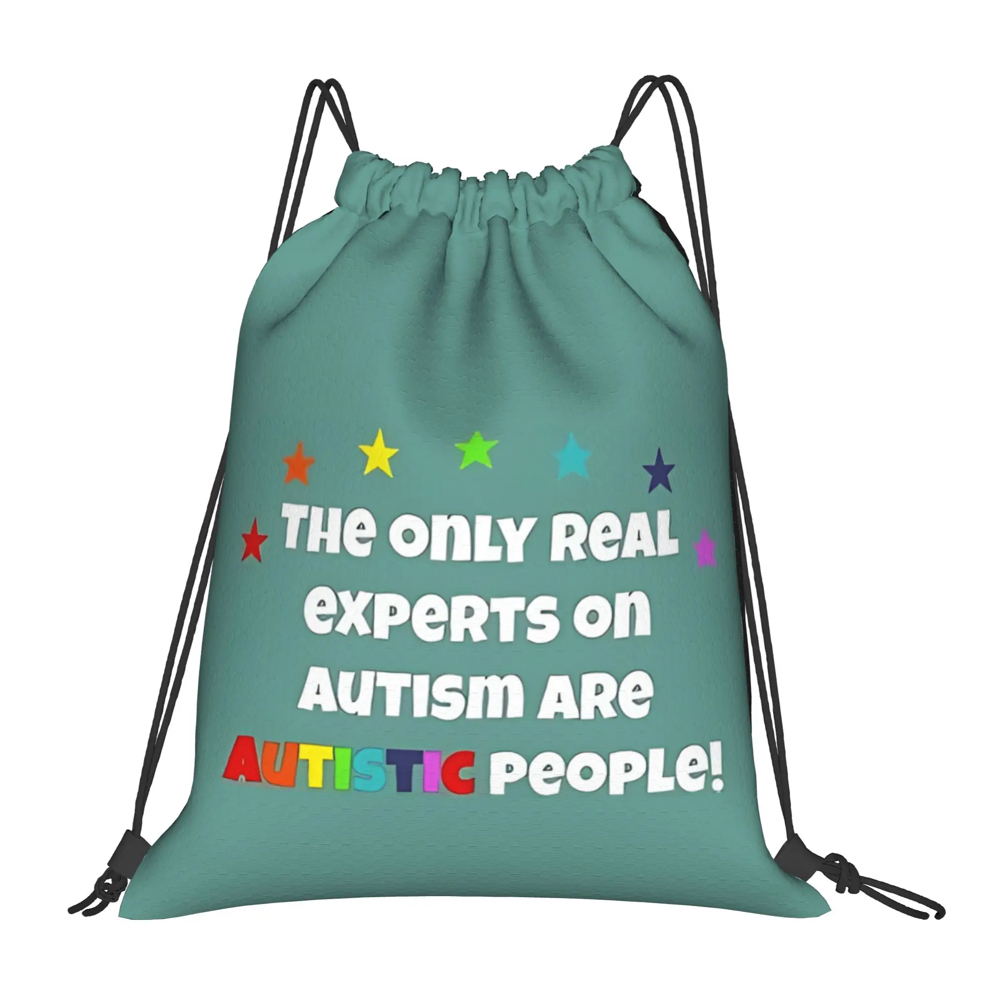 The Real Experts On Autism  Portable Travel Drawstring Backpack Riding Backpack Gym Shoes Drawstring Bags
