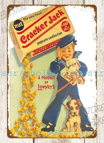 Cracker Jack sailor boy metal tin sign exterior inspirational wall decor