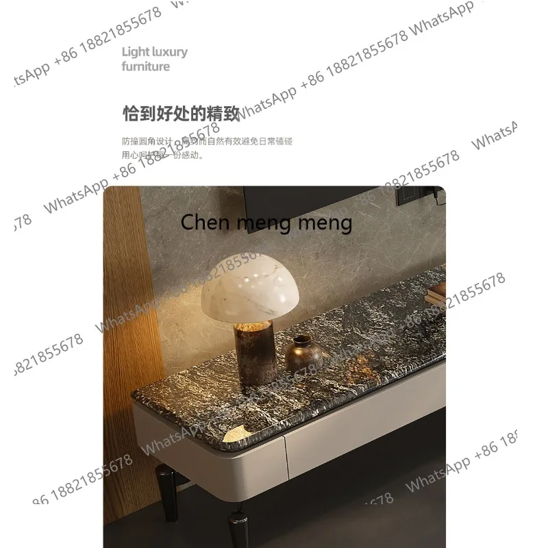 Italian light luxury TV cabinet modern luxury stone marble coffee table TV cabinet combination