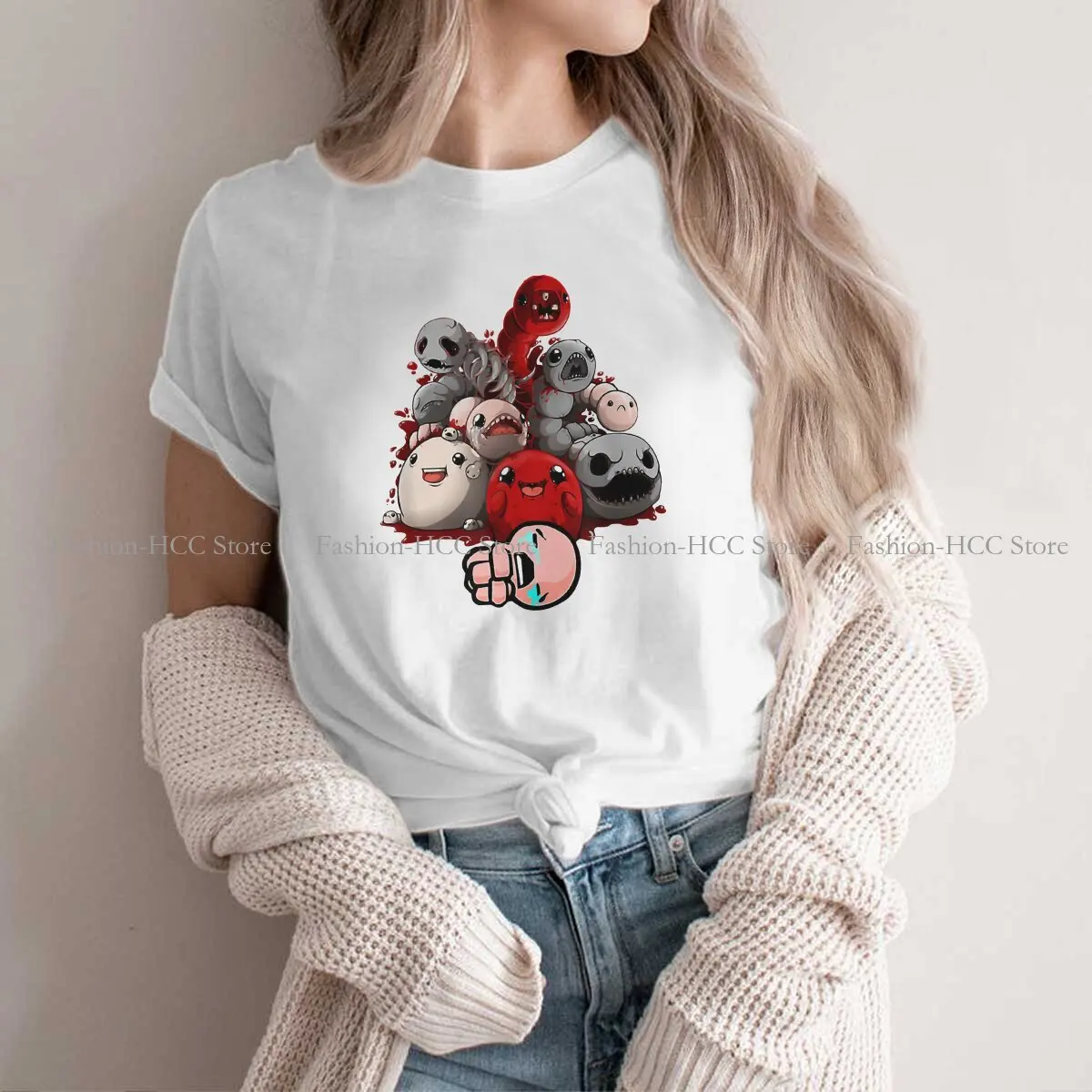 Cry O Neck TShirt The Binding of Isaac Rebirth Wrath of the Lamb Game Original Polyester T Shirt Women Clothes New Design