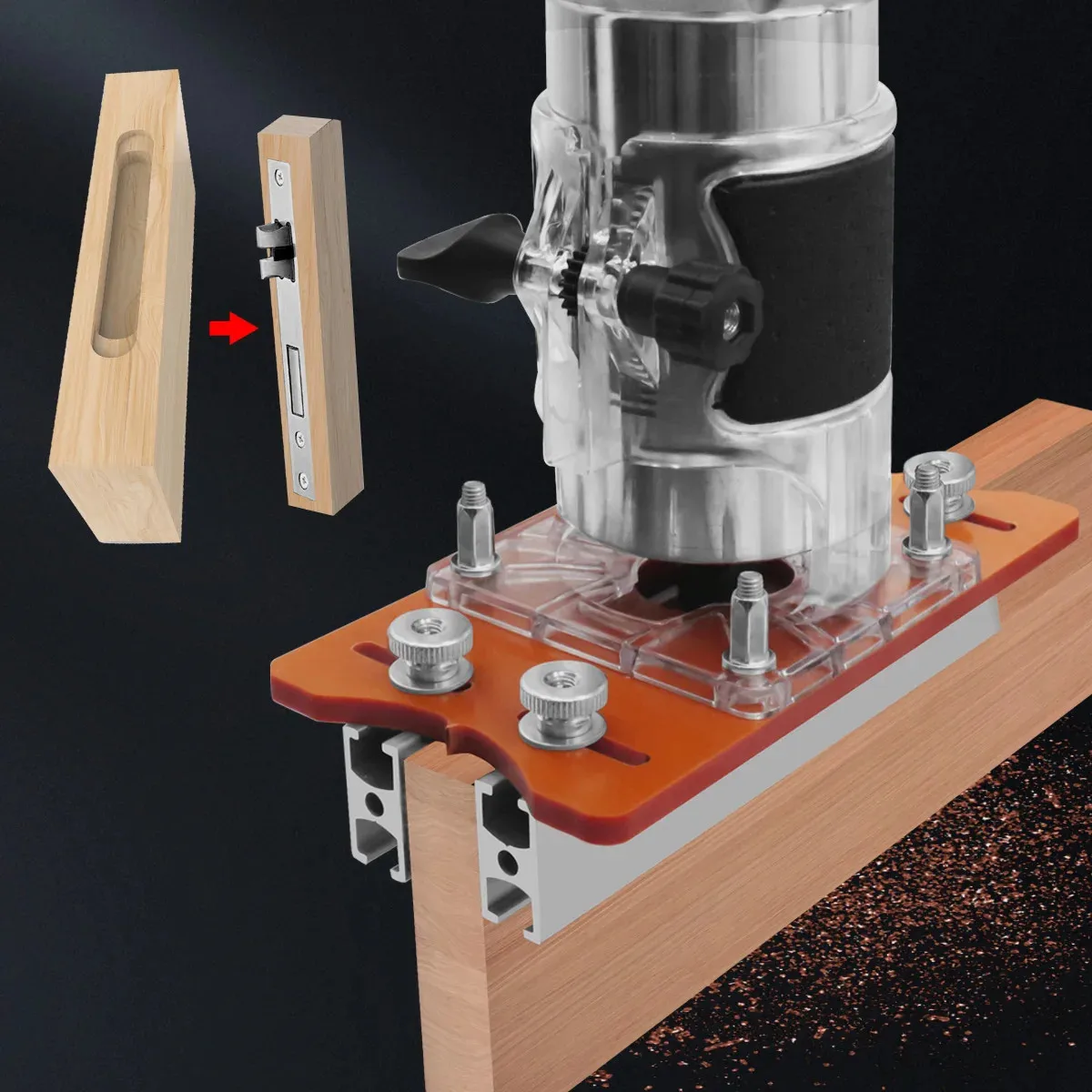 Fastener Slotting Bracket 65mm Trimming Machine Wardrobe Cupboard Punch Locator