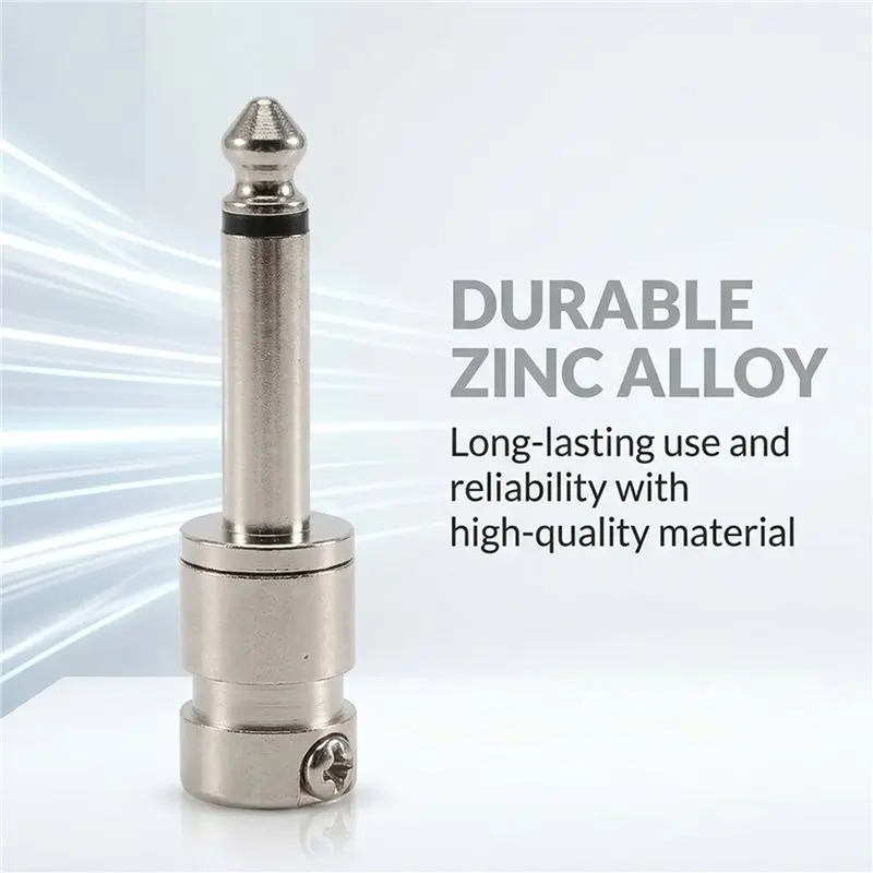 ABHS-10Pc 6.35Mm For TS Mini Short Barrelful Zinc Alloy Jack Plug - Screw Lock,For Guitar Pedal Patch Cable,HIFI Audio