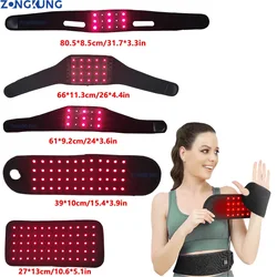 Full Body Red＆Infrared LED Light Belt 660nm&850nmPain Relief Wrap Burn Fat Wrap Slimming Machine Waist Neck Wrist Chin Hand Pad