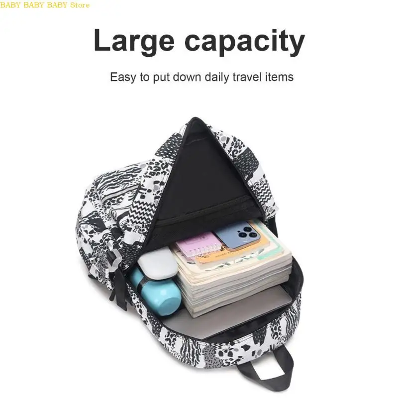 

Q81A 3pcs Prints Backpack for Teen Girls Kid School Bookbag Lunch Box Pencil Bag Set