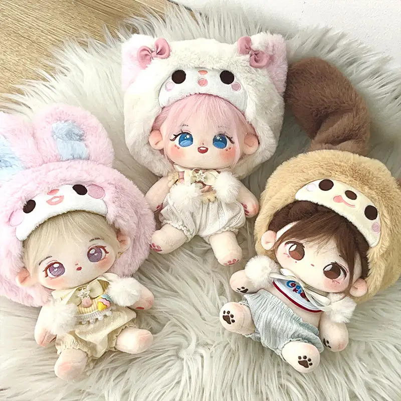 Original Kpop Kawaii Animal Series Headgear Cloaks Clothing Cosplay No Attribute 10/20cm Plush Cotton Body Change Clothes Gift