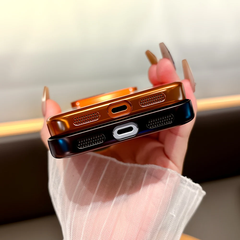 Latest Transparent Matte Phone Case For iPhone 17 Pro Air 17 16 15 14 13 Pro Max Full Lens Protection Metallic Color Frame Cover