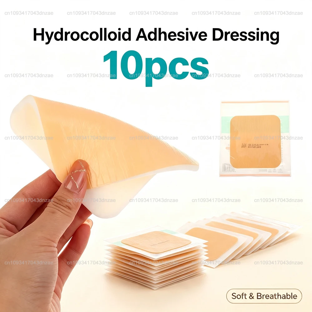 10Pcs 10x10cm Hydrocolloid Adhesive Dressing Wound Dressing Sterile Bedsore Healing Pad Patch Wound Care Dressing Wound Patch