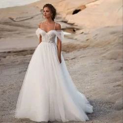 JEHETH Customed A-Line Wedding Dress 2025 Sweetheat Lace Appliques Beading Bridal Gowns Spaghetti Straps Vestidos De Novia