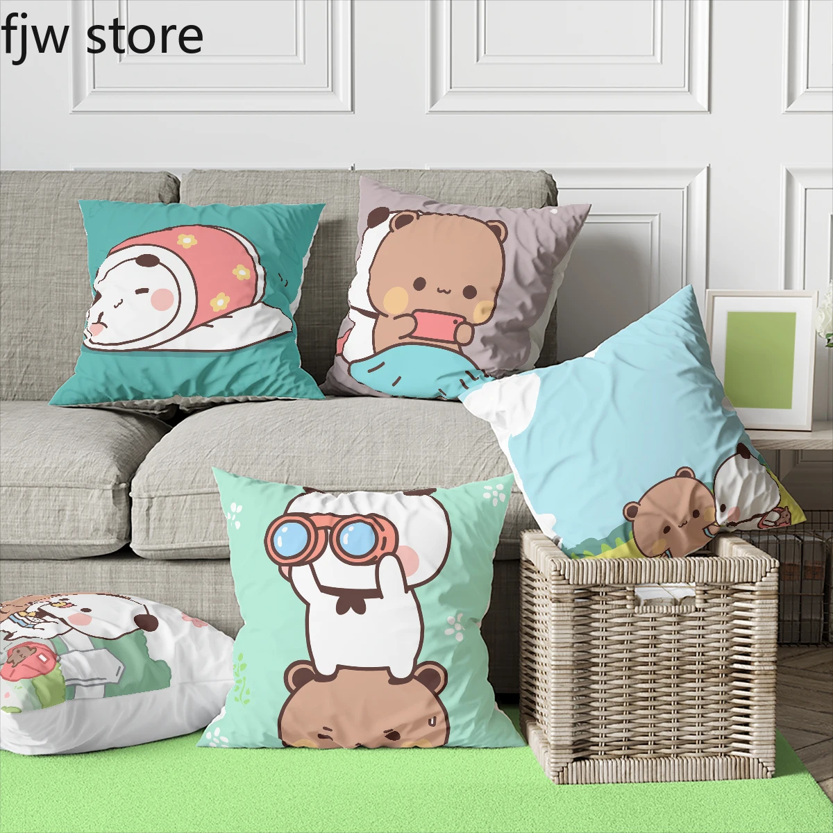 

Anime Panda Boob Pillow Cover Cute and Sweet Red Sofa Chair Bed Cushion Room Home Decoration 45x45cm