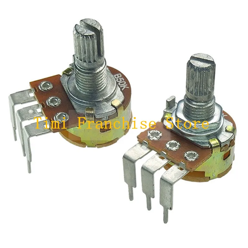 10PCS With switch 15MM Bend foot WH148 3pin 5K 10K 50K 100K 500K B5K B10K B100K B500K Potentiomete
