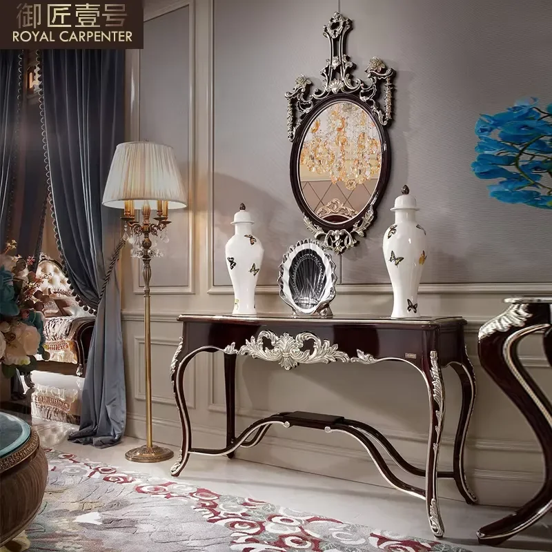 European-Style Solid Wood Foyer Table Modern Neoclassical Entrance Foyer Model for Master Craftsman No. 1 for Living