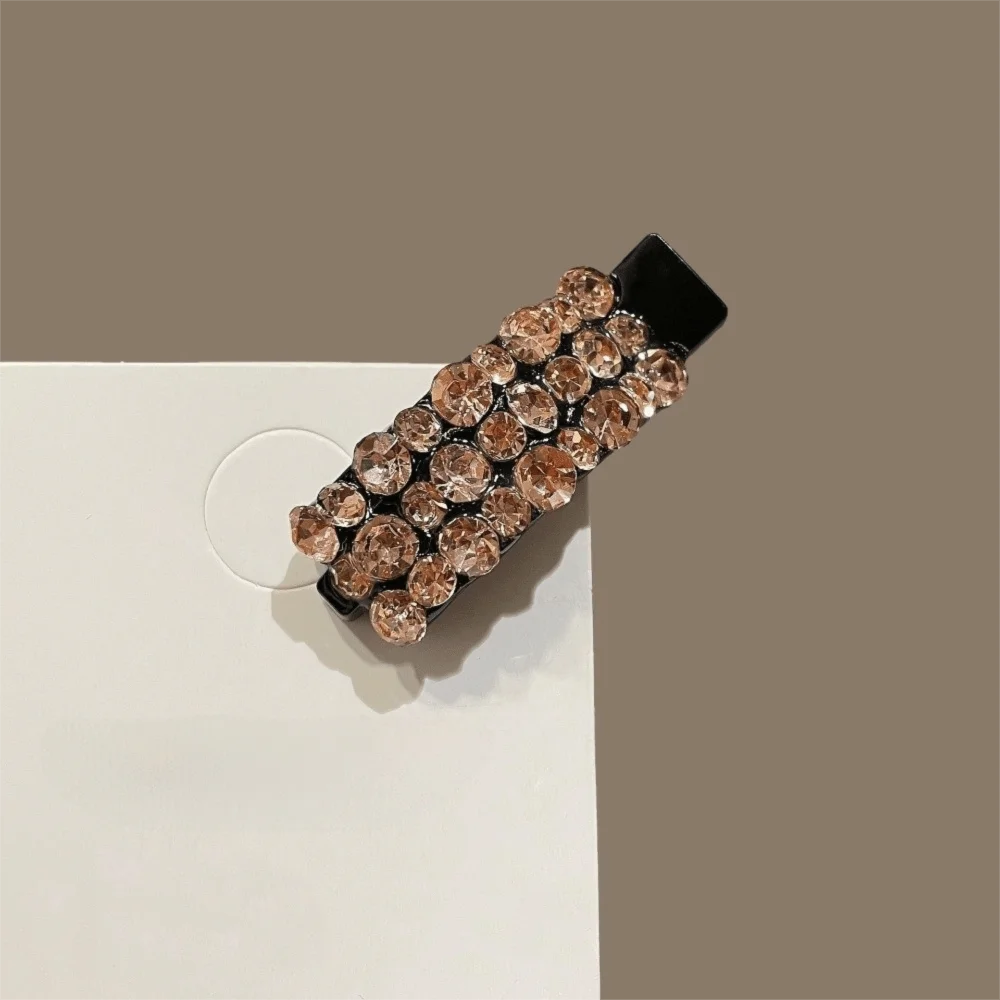 

1pcs Colorful Rhinestone Rhinestone Hair Clips Acetate Material Sparkling Crystal Small Side Clip Elegant Design