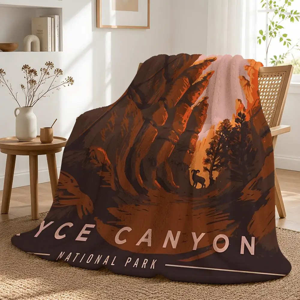 Bryce Canyon National Park Compact Dormitory Gift Ready Throw Light Warmth Patterned Winter Throw
