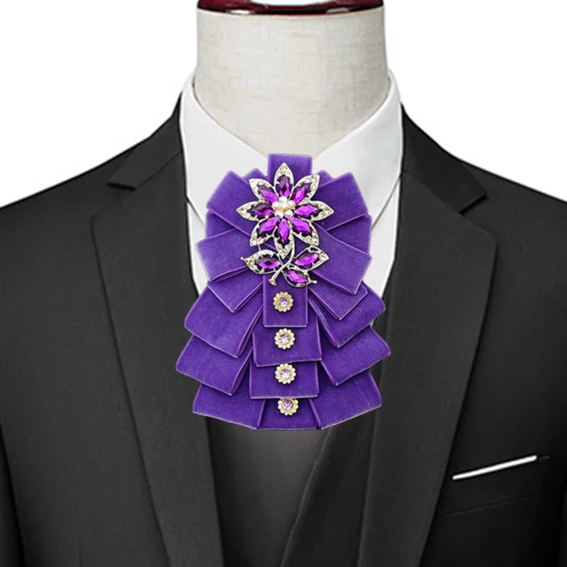 

Original Men's Wedding Bow Tie Collar Flowers High-end Handmade Jewelry Gifts French Business Suit Shirt Accessories Bow-ties