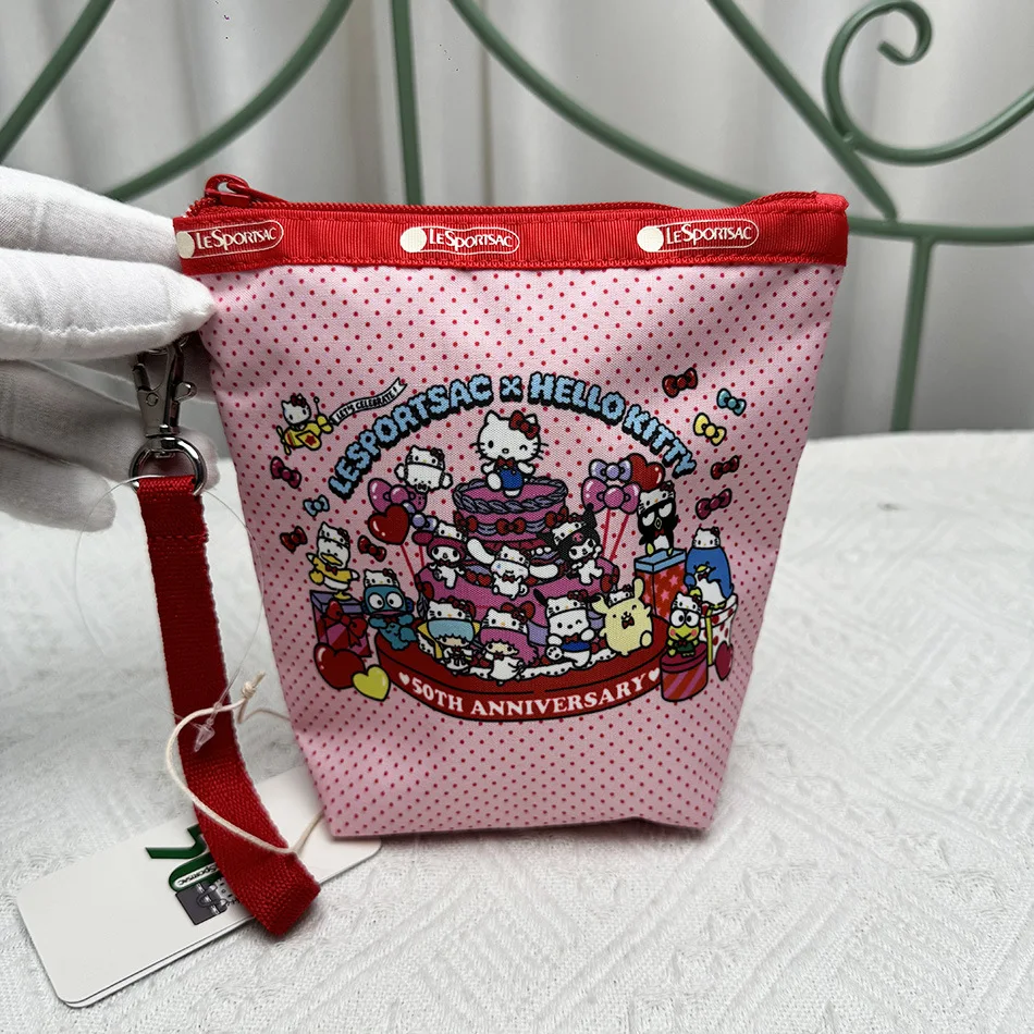 New Cute Cartoon Print Hellokittys Womens Clutch Canvas Casual Cartoon Storage Anime Kawaii Coin Cosmetic Bag Halloween Gift