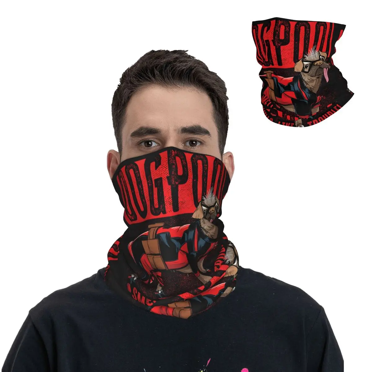 Disney Marvel Deadpool e Wolverine Bandana Pescoço Gaiter, Logo Problema, Impresso Motor Motocross Máscara Facial, Multi-uso Ciclismo Equitação