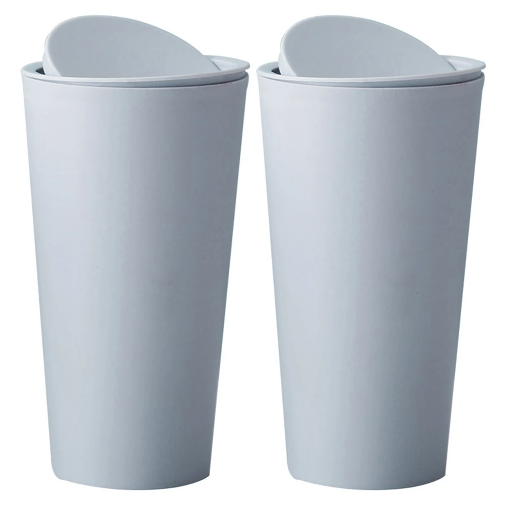 

2pcs Mini Rubbish Bin Trash Can Waste Container Rolling Cover Desktop Storage Home Kitchen Bedroom Bathroom Car Office Tissue