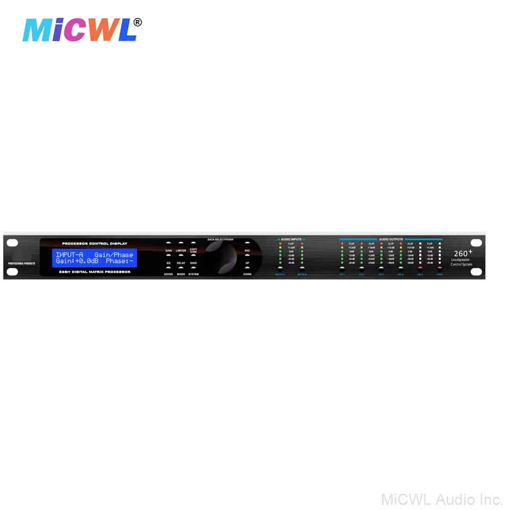 Processador de áudio digital profissional dbx260 3 em 6 saídas 260, gerenciamento de alto-falantes, efeito crossover de palco, software original para pc