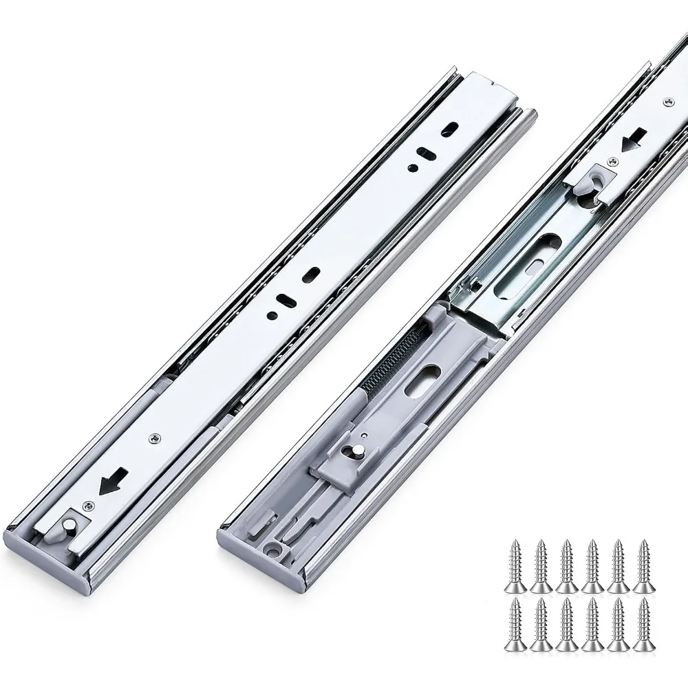 

10 Pairs Full Extension Soft Close Drawer Slides 20 Inch Heavy Duty Side Mount Ball Bearing Dresser Slides Silver
