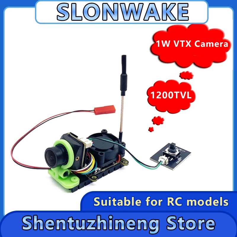 SLONWAKE FPV 5.8G 48CH 1000mW VTX Transmitter  Camera CMOS 1200TVL need 2-4S Power use for FPV RC Racing Drone