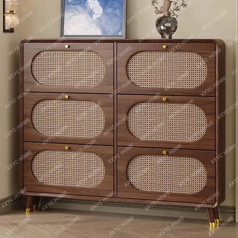 Y Wooden Vertical Shoe Cabinet Large Interior Fashion Professional Vintage Shoe Shelf Creative