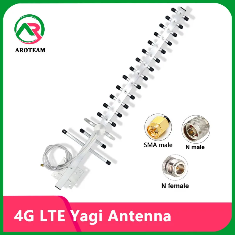 Antena Yagi direccional inalámbrica para exteriores, amplificador de señal, 698 ~ 2700MHz, 4G, LTE, 3G, GSM, 28dBi