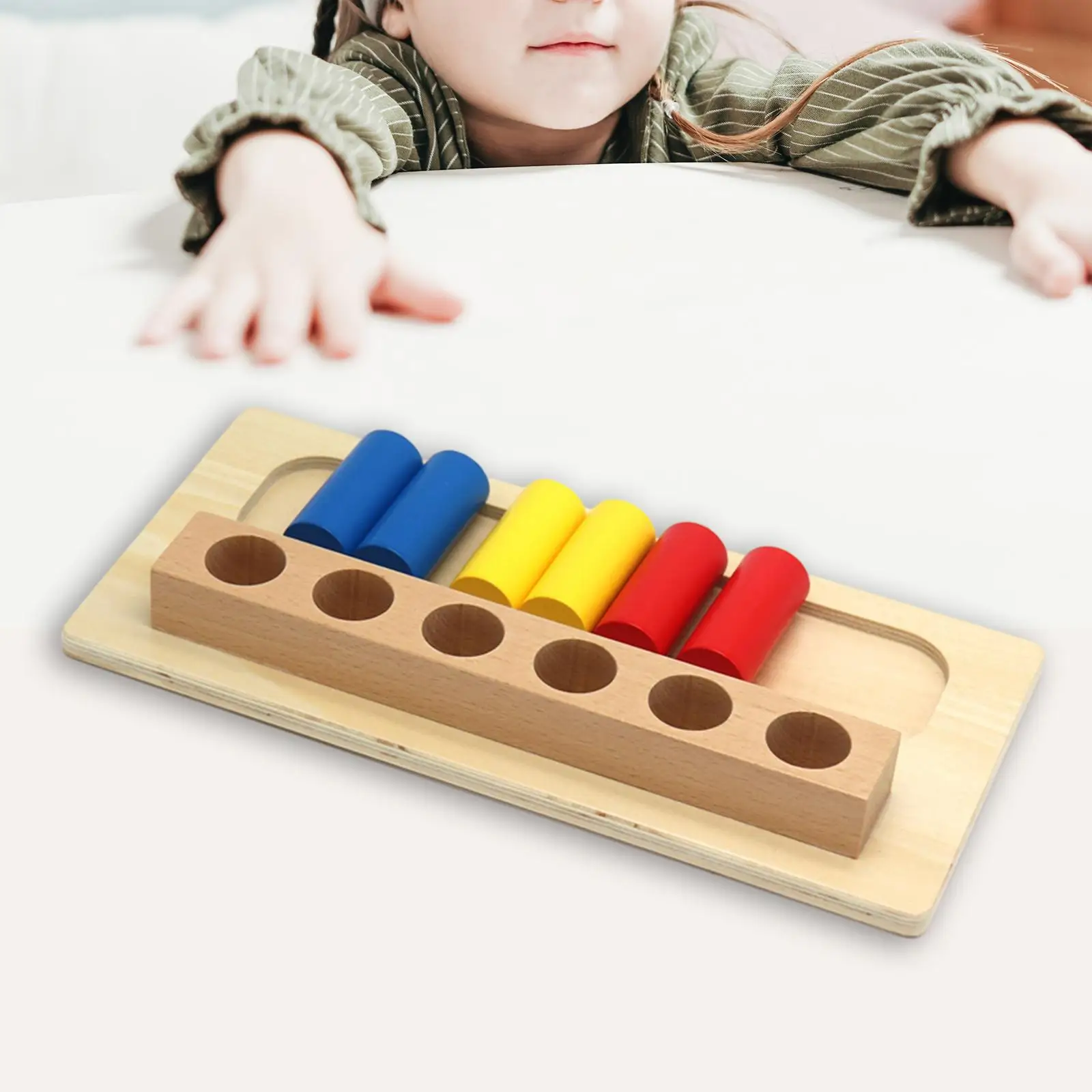 

Wood Peg Box Christmas Present Cylinder Puzzles for Age 3-4 Girls Boys Kids