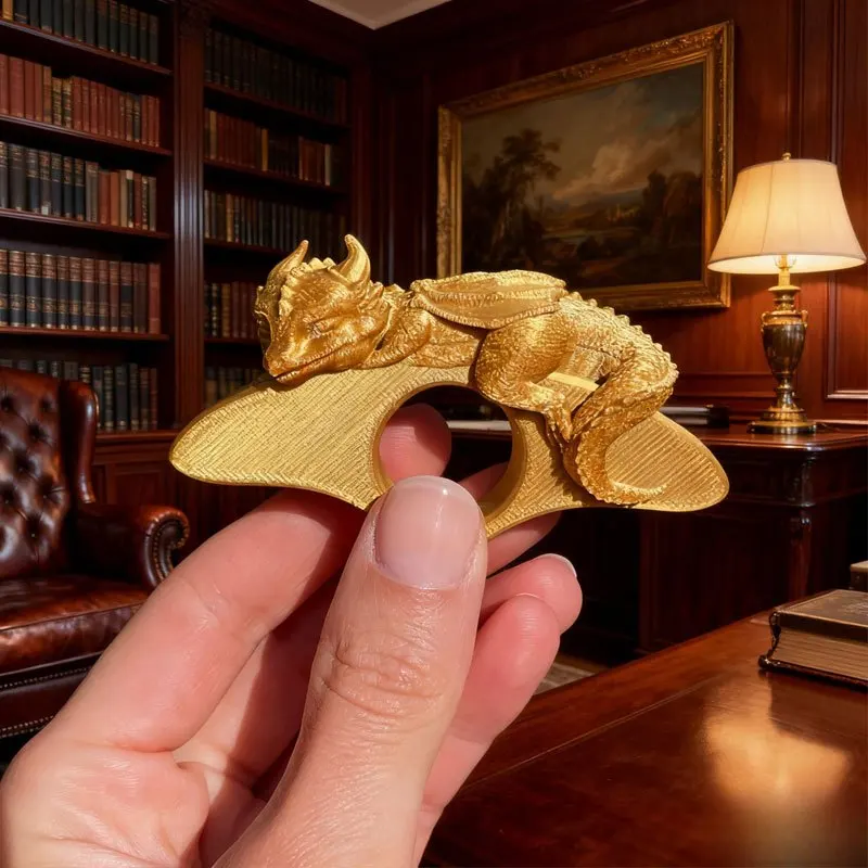 1Pc 3D Printed Sleeping Dragon Book Clip & Bookmark, One-Handed Reading Page Holder, Desk Decor Gift for Book Lovers
