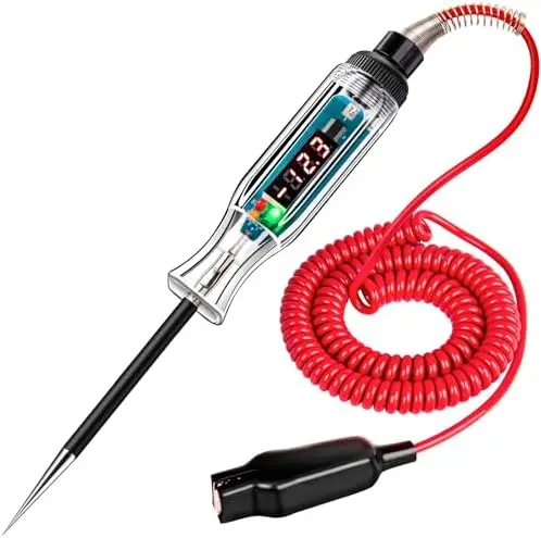 

Premium LED Digital Circuit Tester 2.6-32V with Stainless Probe & Extended Spring Wire