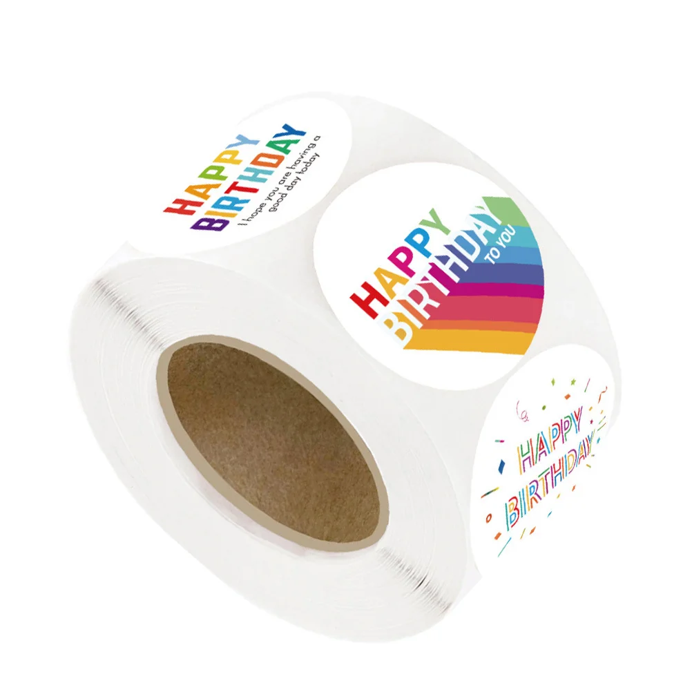 

1 Roll Birthday DIY Sealing Stickers Self-Adhesive Decorative Label Sealing Stickers for Gift Wrapping Bags Envelopes