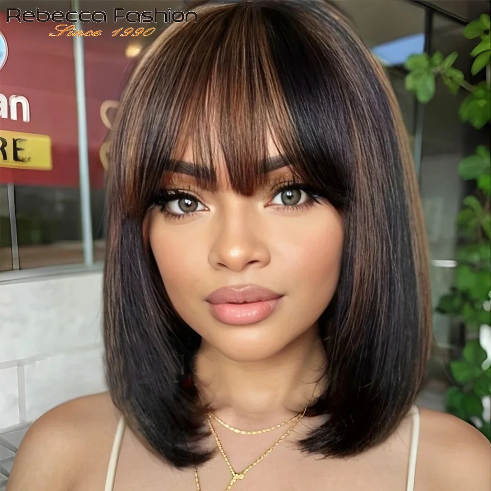 

Большие продажи 3X1 Средняя часть парика шнурка Боб парики Bone Прямые парики из натуральных волос с челкой Короткие парики из человеческих волос Боб Зимние продажи