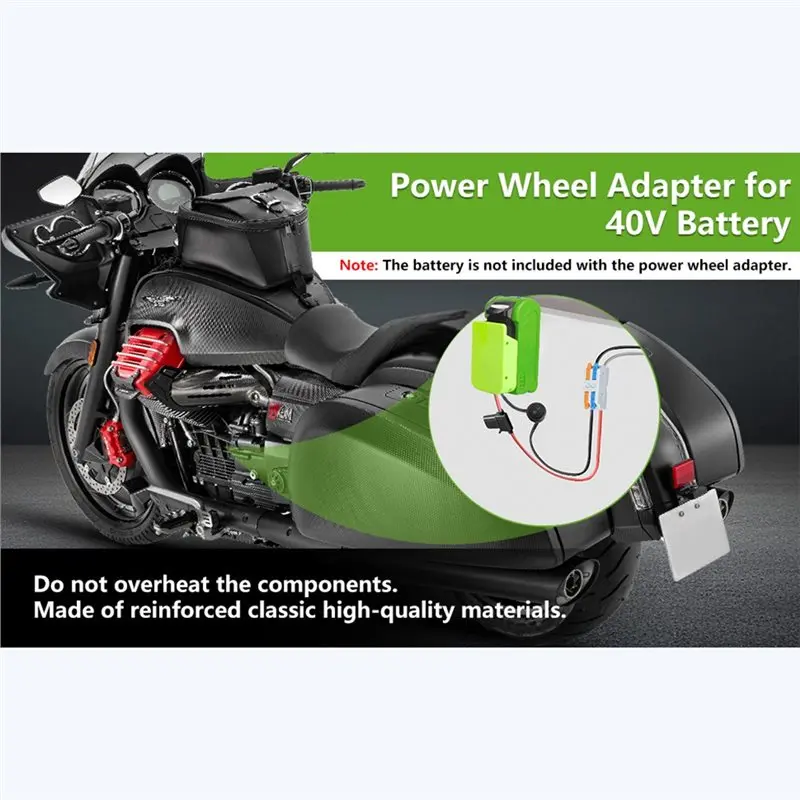 A31T Battery Adapter with Fuse & Wire Terminal for Greenworks 40V Lithium Battery Models 29472 29252 20202, Power Wheel Adapter