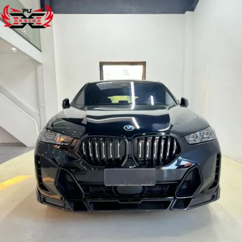 For BMW X6 G06 lci 2023-2024 FD Style Carbon Fiber Front Bumper Front Lip Spoiler Body Kit