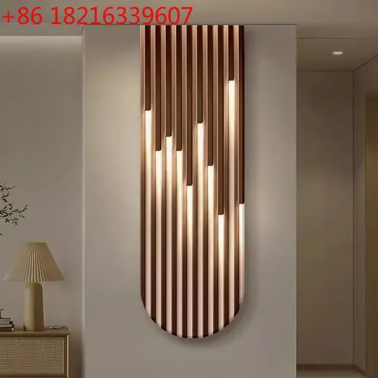 Modern simple living room decorative painting grille light strip corridor hallway entrance hanging painting