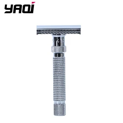 Yaqi – rasoir de sécurité pour hommes, ajustable, coupe finale, couleur chromée