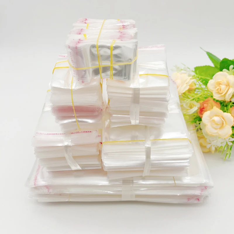 Poly Plastic Gift Bags, Self Adhesive Seal, Opp Cellophane Clear Bag, Small Gift Pouches for Packaging, Storage Bag, 500Pcs